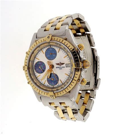 breitling 1884 watch blue 1mic 18k